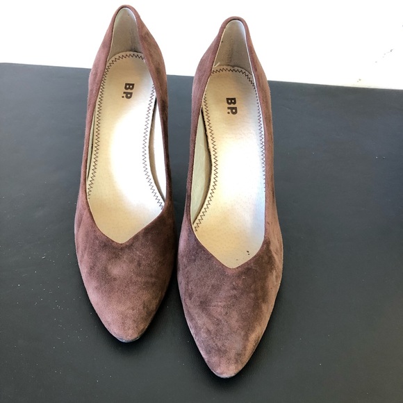 BP Brown Faux Suede Pointed Toe Pumps - Picture 5 of 5